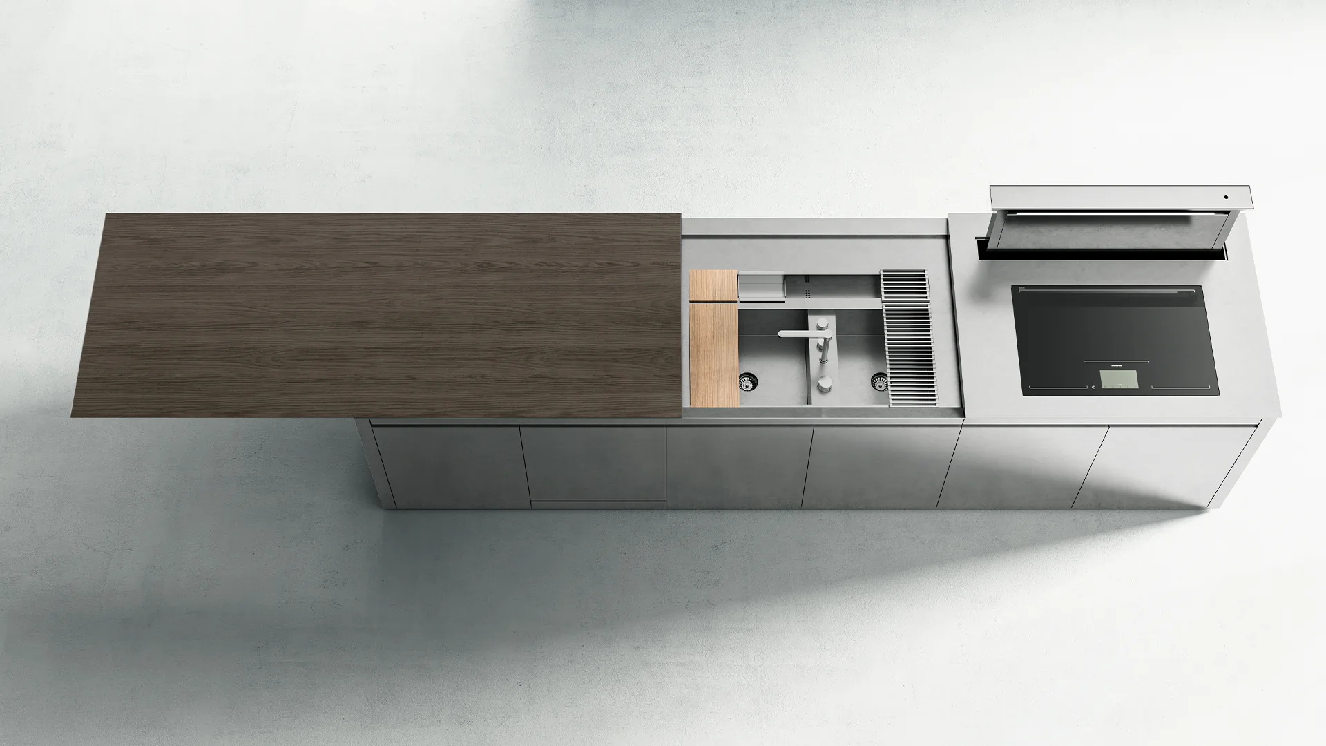 Contemporary kitchen - K series - Boffi - Corian® / brushed